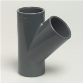 Image of T-stuk PVC 45gr 50 mm 16 bar (3x lijmmof)