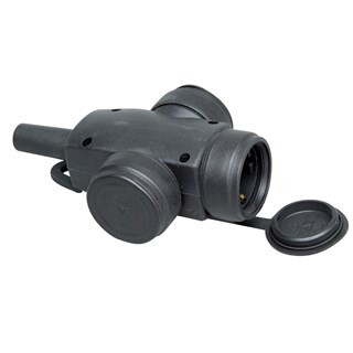 Image of Contrastekker 3 Voudig  Rubber Zwart Met Randaarde