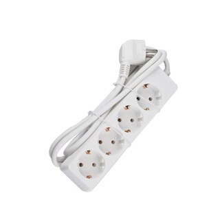 Image of Tafelcontactdoos 4-voudig met randaarde snoer 1,5 meter wit