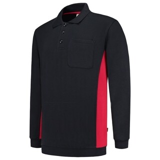 Image of Tricorp Polosweater Bicolor Borstzak Navyred 302001 3XL