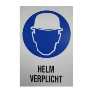 Image of Kunstof Bord Helm Verplicht - 20 x 30 Cm