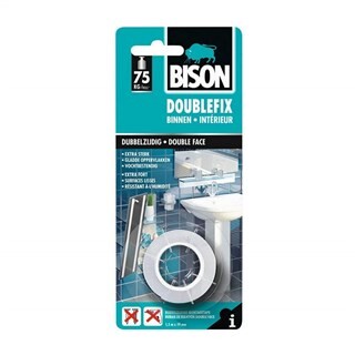 Image of Bison Dubbel Fix 1,5 m x19 mm Wit