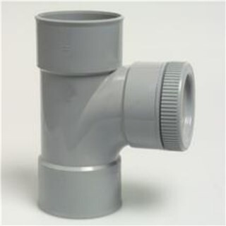 Image of Ontstoppings T-stuk met schroefdeksel 125x125 mm