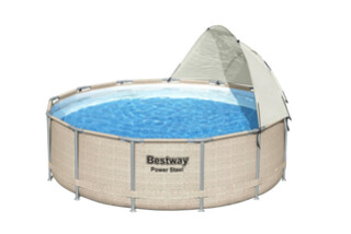 Image of Bestway Flowclear Zwembadluifel Zonnescherm 3.05-5.49 m - Grijs