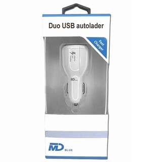 Image of MD BLUE Autolader Duo 3,1A Wit