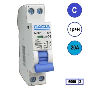 Image of Automaat 20A 1P+N 1 mod C kar