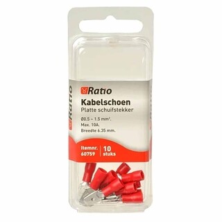 Image of Kabelschoen vlakstekker 0,5-1,5mm² - 10st in blister