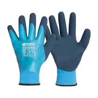 Image of De Boer Werkhandschoenen Pro Waterproof 633-36 Latex Blauw - maat M/8