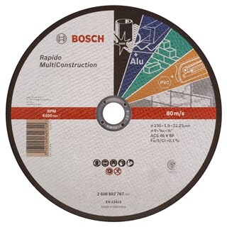 Image of Bosch Doorslijpschijf (Rapido Multi Construction) 230 x 1,9 x 22,2 MM - Multi Doorslijpschijf