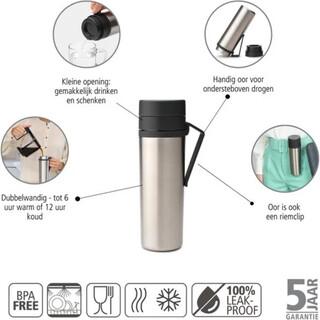 Image of Brabantia Make & Take Isoleerfles - 0,5L - Donker Grijs