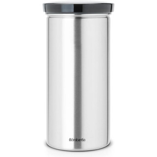 Image of Brabantia Voorraadbus voor 18 Koffie- en Theepads - Matt Steel Fingerprint Proof / Grijze deksel