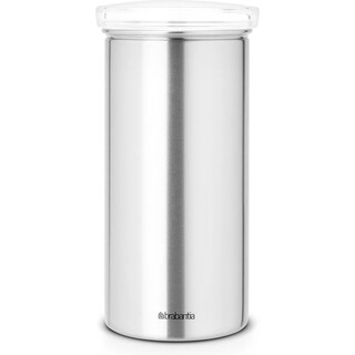 Image of Brabantia Voorraadbus voor 18 Koffie- en Theepads - Matt Steel Fingerprint Proof / Transparante deksel