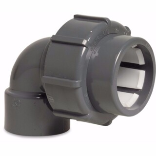 Image of FlexFit Knie 90° PVC-U 63 mm knel x lijmmof grijs