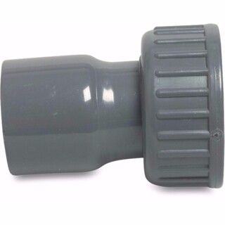 Image of Mega 2/3 koppeling handgevormd PVC-U 32 mm x 1 1/4" lijmmof x wartel binnendraad 16bar grijs