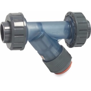 Image of Filter vuilvanger PVC-U 40 mm lijmmof 10bar 1000micron RVS gaas transparant