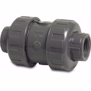 Image of Mega Terugslagklep veerbelast PVC-U 1 1/4" imperial lijmmof 16bar DN32 grijs type 5000