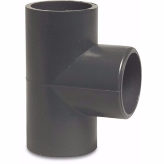 Image of Hydro-S T-stuk 90° PVC-U 200 mm lijmmof 10bar grijs