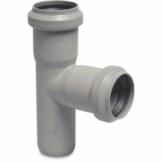 Image of T-stuk 87° PP 110 mm manchet x manchet x spie grijs