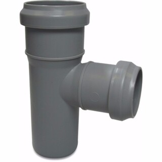 Image of T-stuk 87° PP 75 mm x 40 mm x 75 mm manchet x manchet x spie grijs