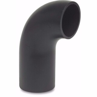 Image of Bocht 90° PE80 75 mm laseind x lasspie 4bar zwart type lang