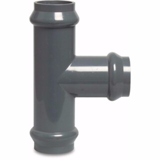 Image of T-stuk 90° PVC-U 110 mm manchet 10bar grijs