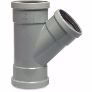 Image of PVC-U Verloop T-stuk 45° - 125 x 110 x 125 mm, manchet, SN4 KOMO/BENOR