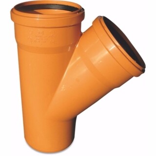 Image of T-stuk 45° PVC-U 315 mm  SN4 manchet x manchet x spie roodbruin