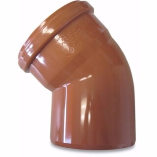 Image of Bocht 45° PVC-U 400 mm  SN4 manchet x spie roodbruin