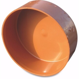 Image of Eindkap PVC-U 200 mm  SN4 lijmmof roodbruin