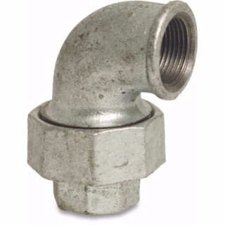 Image of Mega Nr. 96 Knie koppeling 90° gietijzer verzinkt 2 1/2 inch binnendraad type conisch
