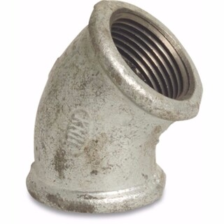 Image of Knie gegalvaniseerd 45gr 1 inch x 1 inch (bi-dr x bi-dr)