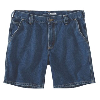 Image of Carhartt Heren Kort Werkbroek Ruime Pasvorm Blauw - Maat 38
