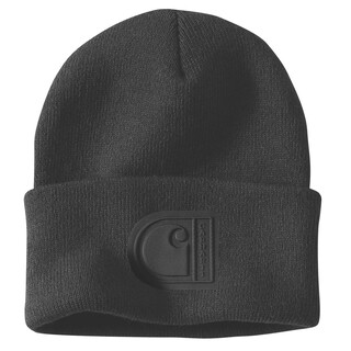 Image of Carhartt Ah7190 M Gebreid Cuffed C Embleem Muts Zwart Één maat