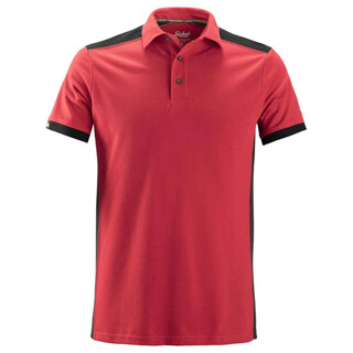 Image of Snickers Allroundwork, Polo Shirt, Chilli Rood - Zwart, (1604), M