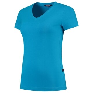 Image of Tricorp Dames T-Shirt Casual 101008 190gr Slim Fit V-Hals Turquoise Maat XS