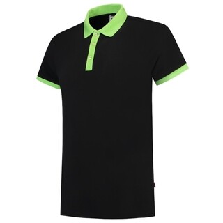 Image of Tricorp Poloshirt Casual 201002 210gr Slim Fit Zwart/Lime Maat 3XL