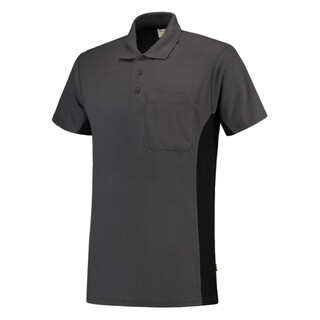 Image of Tricorp Poloshirt Workwear 202002 180gr Donkergrijs/Zwart Maat 5XL