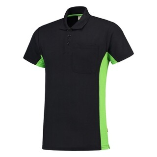 Image of Tricorp Poloshirt Bicolor Borstzak Navylime 202002 5XL