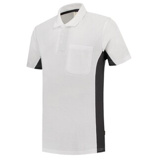 Image of Tricorp Poloshirt Workwear 202002 180gr Wit/Donkergrijs Maat 3XL