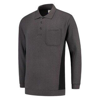 Image of Tricorp Polosweater Bicolor Borstzak Darkgreyblack 302001 XXL