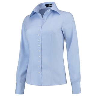 Image of Tricorp Dames Blouse Slim-Fit Blauw Maat 32