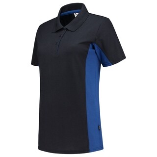 Image of Poloshirt Bicolor Dames 202003 Navyroyal Xs