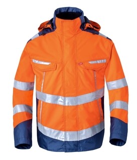 Image of Parka High Visibility Aqc Fluo Oranje/Indigo Blauw -2Xl