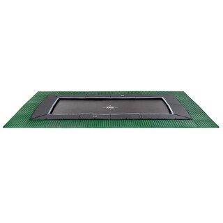 Image of EXIT Trampoline Dynamic Groundlevel Zwart - 244 x 427 cm Met Freezone Veiligheidstegels