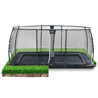 Image of EXIT Trampoline Dynamic Groundlevel Zwart - 305 x 519 cm