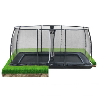 Image of EXIT Trampoline Dynamic Groundlevel Zwart - 275 x 458 cm