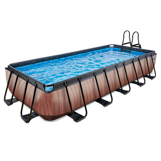 Image of EXIT Opzetzwembad Wood Bruin Rechthoek - 540 x 250 x 100 cm