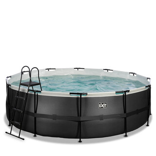 Image of EXIT Opzetzwembad Black Leather Rond - Ø 450 x 122 cm