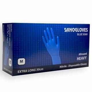 Image of Sanogloves Extra Long  XL SG60 Blue Melkershandschoen - 100 Stuks