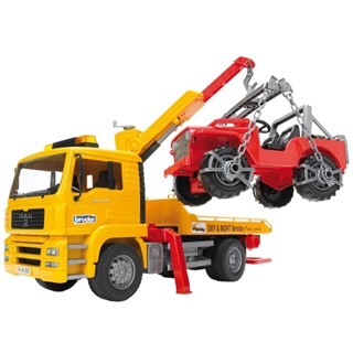 Image of Bruder 02750 - MAN TGA Takelwagen met Jeep 1:16